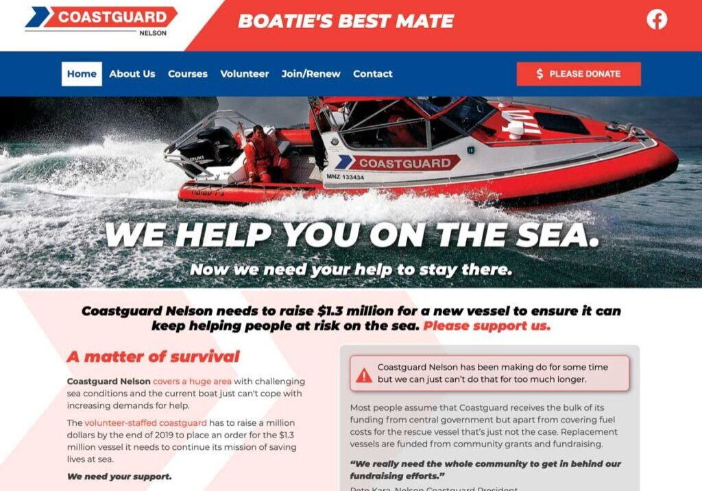 Coastguard charity website design