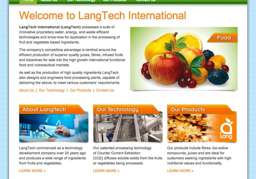 lang1 food industry wordpress website